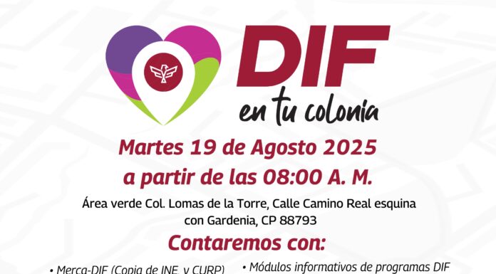 ACERCARÁ DIF-REYNOSA SERVICIOS GRATUITOS A LA COLONIA LOMAS DE LA TORRE