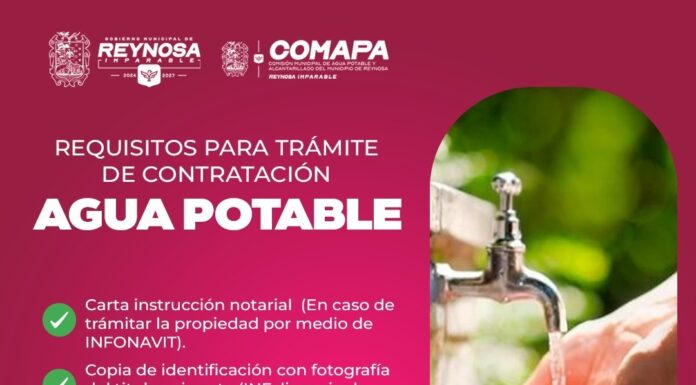 INVITA COMAPA A REALIZAR EL CONTRATO DE AGUA POTABLE