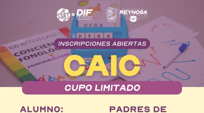 ABRE DIF-REYNOSA INSCRIPCIONES EN CAIC CON ATENCIÓN INTEGRAL PARA NIÑAS Y NIÑOS
