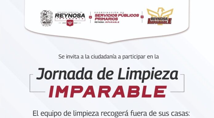 JORNADA DE LIMPIEZA IMPARABLE EN LA ZONA CENTRO DE REYNOSA