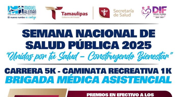 INVITA EL GOBIERNO DEL BIOL. RAMIRO CORTEZ A BRIGADA, CARRERA 5K Y CAMINATA RECREATIVA 1K POR SEMANA NACIONAL DE SALUD PÚBLICA 2025