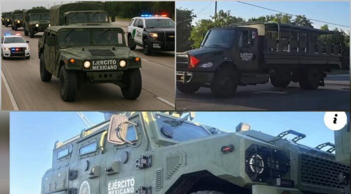 EJÉRCITO MEXICANO IRRUMPE EN CARRETERAS DE TEXAS RUMBO A MANIOBRAS EN EE. UU.