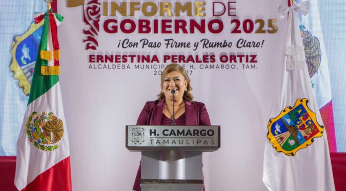 ERNESTINA PERALES RINDE SU PRIMER INFORME DE GOBIERNO EN CAMARGO