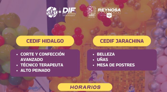INVITA DIF-REYNOSA A INSCRIBIRSE A LOS TALLERES SABATINOS