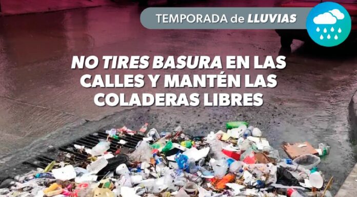 EXHORTA COMAPA A MANTENER LIBRES LAS ALCANTARILLAS EN TEMPORADA DE LLUVIAS