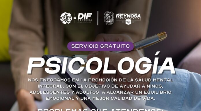 FORTALECE DIF-REYNOSA LA SALUD MENTAL CON SERVICIOS GRATUITOS