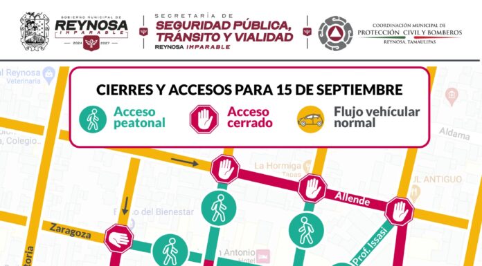 ATENTOS AL CIERRE DE VIALIDADES HOY LUNES 15 EN LA ZONA CENTRO