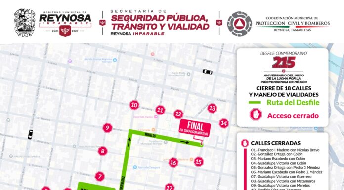 CERRARÁN CALLES DEL CENTRO POR DESFILE CONMEMORATIVO DEL 16 DE SEPTIEMBRE