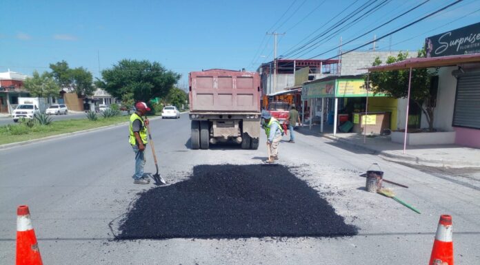 REFUERZAN INFRAESTRUCTURA VIAL EN REYNOSA CON LABORES DE BACHEO