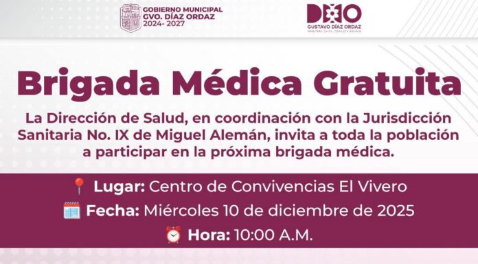 BRIGADA MÉDICA GRATUITA LLEGARÁ A DÍAZ ORDAZ CON MÁS DE 10 SERVICIOS PARA LAS FAMILIAS