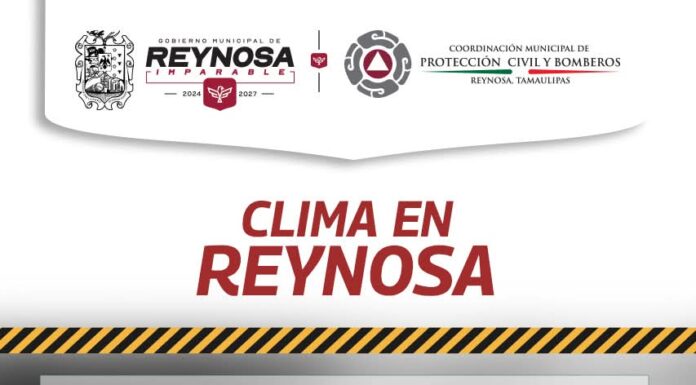 CONTINUARÁ TEMPERATURA FRÍA CON PROBABILIDAD DE LLUVIA HOY DOMINGO EN REYNOSA