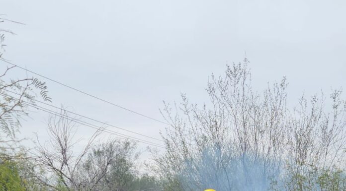 CONTROLAN INCENDIO DE PASTIZAL FRENTE A GASOLINERA EN CAMARGO