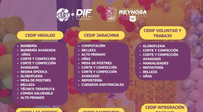 OFRECE DIF-REYNOSA CAPACITACIÓN PARA EL AUTOEMPLEO CON TALLERES CEDIF