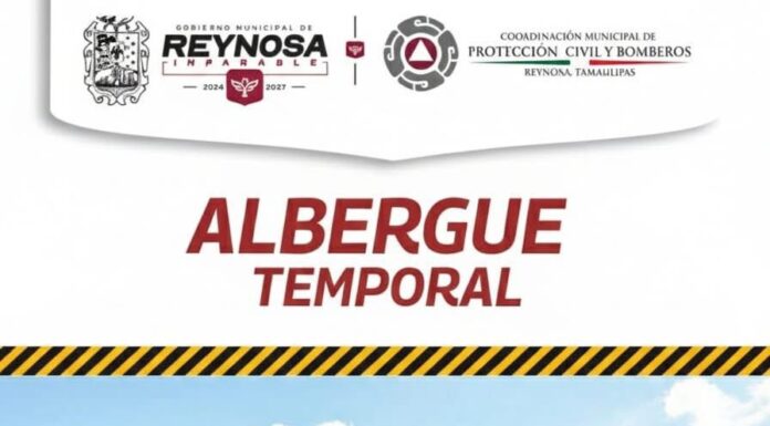 GOBIERNO DE REYNOSA HABILITA ALBERGUE TEMPORAL ANTE DESCENSO DE TEMPERATURAS
