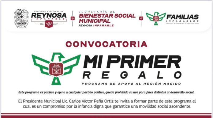 CONVOCA ALCALDE CARLOS PEÑA ORTIZ A MUJERES EMBARAZADAS AL PROGRAMA «MI PRIMER REGALO»
