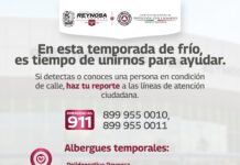 DISPONE GOBIERNO DE REYNOSA DE DOS ALBERGUES TEMPORALES