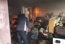 CONTROLAN INCENDIO EN VIVIENDA DE DÍAZ ORDAZ; NO SE REPORTAN LESIONADOS