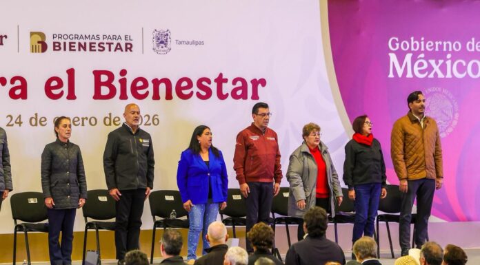 ENTREGÓ CLAUDIA SHEINBAUM PARDO APOYOS FEDERALES EN REYNOSA CON EL GOBERNADOR AMÉRICO VILLARREAL ANAYA Y EL ALCALDE CARLOS PEÑA ORTIZ