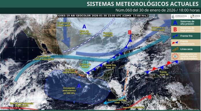 PRONÓSTICO DE FRÍO Y LLUVIA PARA ESTA NOCHE DE VIERNES 30 DE ENERO