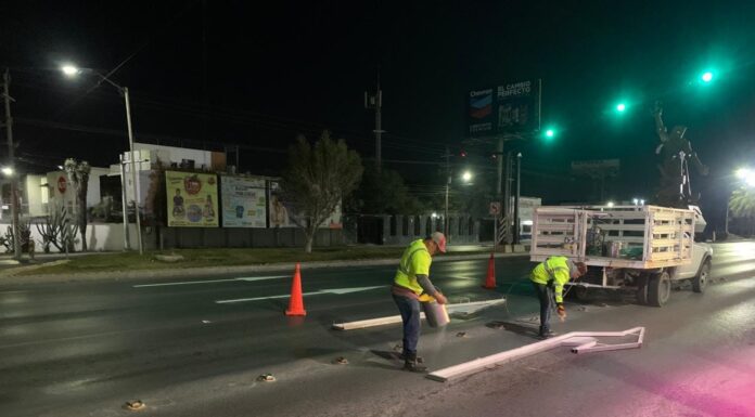 GOBIERNO DE REYNOSA REFUERZA SEÑALIZACIÓN VIAL EN LA AVENIDA RODOLFO GARZA