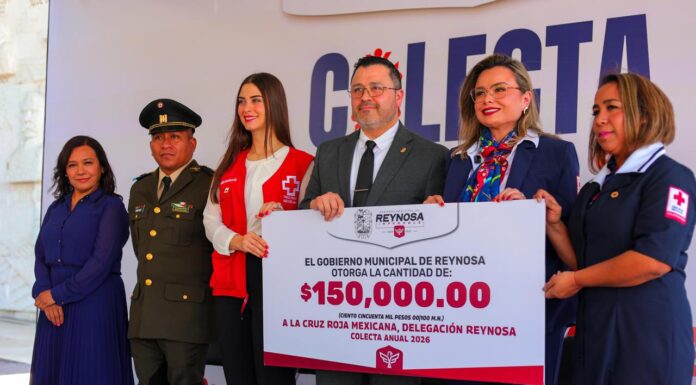 RECIBIÓ CRUZ ROJA DONATIVO DEL GOBIERNO DE REYNOSA POR 150 MIL PESOS