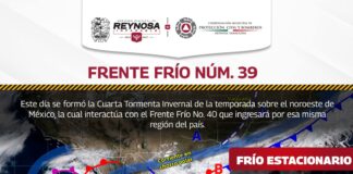 FRENTE FRÍO NÚMERO 40 PODRÍA TRAER LLUVIAS A REYNOSA