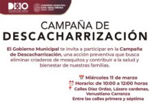 GOBIERNO DE DÍAZ ORDAZ REFUERZA ACCIONES PARA PREVENIR PROLIFERACIÓN DE MOSQUITOS EN COLONIAS