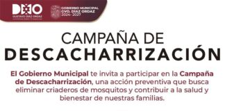 GOBIERNO DE DÍAZ ORDAZ REFUERZA ACCIONES PARA PREVENIR PROLIFERACIÓN DE MOSQUITOS EN COLONIAS