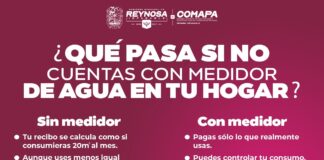 INVITA COMAPA REYNOSA A REGULARIZAR SERVICIO MEDIANTE INSTALACIÓN DE MEDIDORES