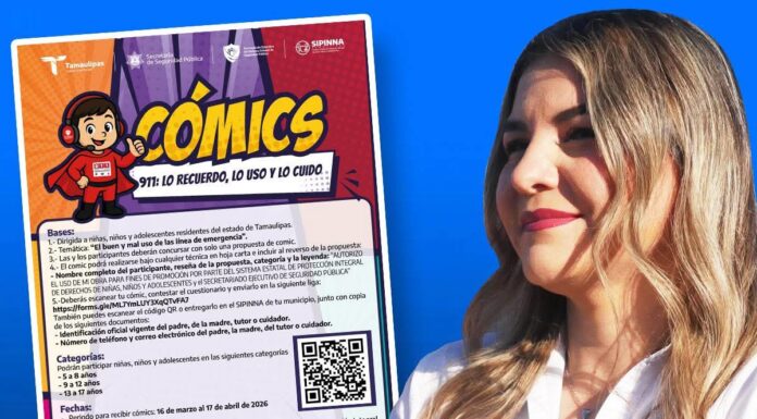 INVITA GOBIERNO DEL BIOL. RAMIRO CORTEZ A PARTICIPAR EN CONCURSO DE COMIC SOBRE EL USO ADECUADO DEL 911, IMPULSADO POR SIPINNA