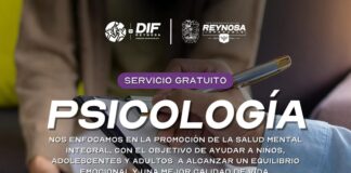 OFRECE DIF-REYNOSA ATENCIÓN PSICOLÓGICA GRATUITA PARA FORTALECER LA SALUD MENTAL