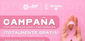 PROMUEVE DIF-REYNOSA DETECCIÓN OPORTUNA DEL CÁNCER DE MAMA TODO EL AÑO