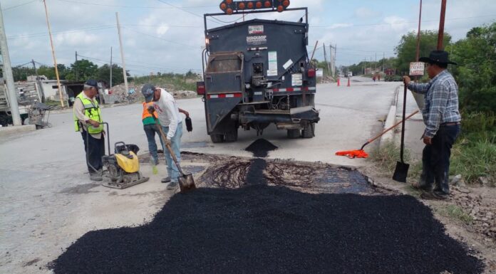 GOBIERNO DE REYNOSA REFUERZA REHABILITACIÓN VIAL CON PROGRAMA PERMANENTE DE BACHEO