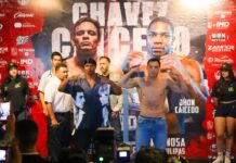 DAN EL KILO; CARLOS PEÑA ORTIZ Y JULIO CÉSAR CHÁVEZ ATESTIGUARON PESAJE PARA EL GRAN COMBATE
