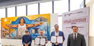 FIRMARON GOBIERNO DE CARLOS PEÑA ORTIZ Y AEROPUERTO INTERNACIONAL LUCIO BLANCO LA CONSERVACIÓN DE MURALES