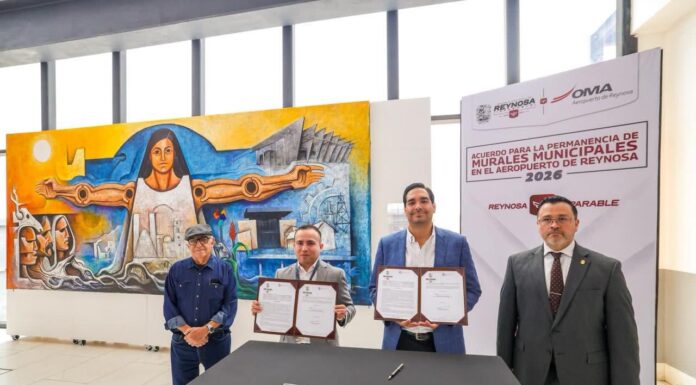 FIRMARON GOBIERNO DE CARLOS PEÑA ORTIZ Y AEROPUERTO INTERNACIONAL LUCIO BLANCO LA CONSERVACIÓN DE MURALES