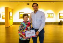 CORTÓ ALCALDE CARLOS PEÑA ORTIZ EL LISTÓN INAUGURAL DE LA OBRA PICTÓRICA DE MÁNGELES BAROCIO