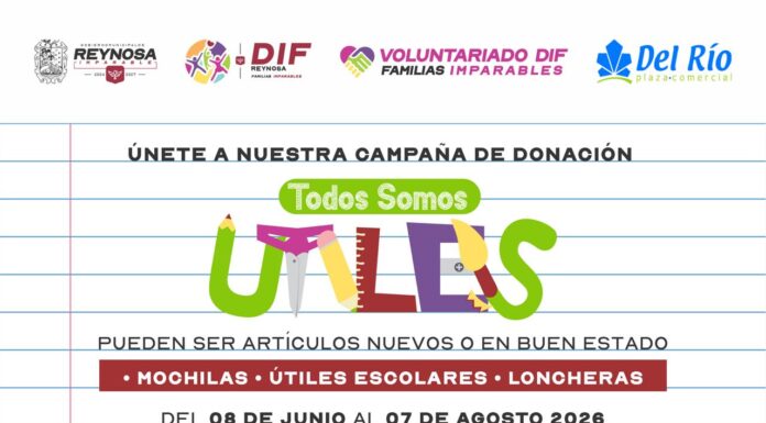 INVITA DIF-REYNOSA A SUMARSE A LA CAMPAÑA “TODOS SOMOS ÚTILES”