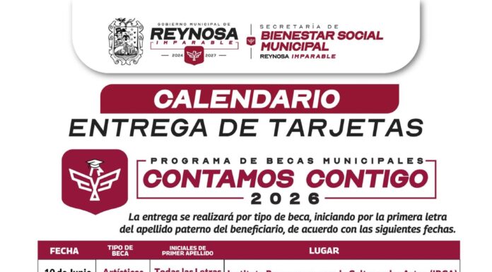 CONVOCA EL ALCALDE CARLOS PEÑA ORTIZ A BENEFICIARIOS DEL PROGRAMA DE BECAS MUNICIPALES CONTAMOS CONTIGO 2026
