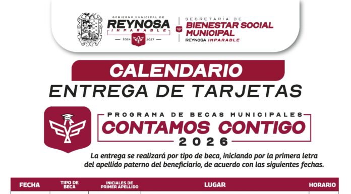 INFORMA GOBIERNO DE REYNOSA ACTUALIZACIÓN DE FECHAS PARA BECAS MUNICIPALES