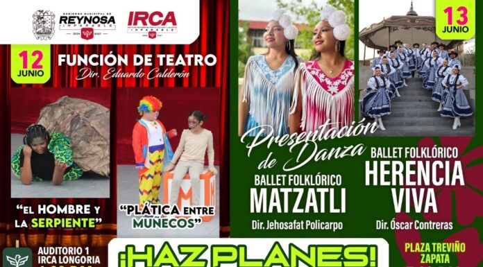 GOBIERNO DE CARLOS PEÑA ORTIZ INVITA A LA CARTELERA CULTURAL GRATUITA DEL IRCA