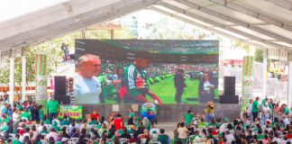 COMPARTIERON EMOCIONES DEL MUNDIAL DE FUTBOL FAMILIAS REYNOSENSES EN LA PLAZA MIGUEL HIDALGO