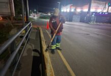 AVANZA MANTENIMIENTO URBANO DE REYNOSA MEDIANTE TRABAJÓ NOCTURNO DEL MUNICIPIO