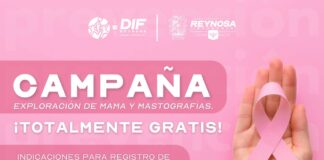 INVITA DIF-REYNOSA A LAS MUJERES A CUIDAR SU SALUD CON ESTUDIOS GRATUITOS DE DETECCIÓN OPORTUNA