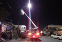 REFUERZAN ALUMBRADO PÚBLICO EN REYNOSA CON TRABAJOS PERMANENTES DEL CENTRO A LAS COLONIAS MÁS ALEJADAS