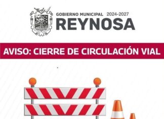AVISA GOBIERNO DE REYNOSA CIERRE TEMPORAL DE VIALIDAD POR REHABILITACIÓN DE PAVIMENTO EN JARACHINA SUR