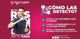 COMAPA DE REYNOSA INVITA A LA CIUDADANÍA A DETECTAR Y REPARAR FUGAS DE AGUA EN EL HOGAR