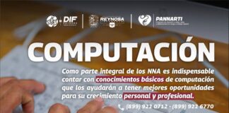OFRECE DIF-REYNOSA TALLER DE COMPUTACIÓN A NIÑAS, NIÑOS Y ADOLESCENTES EN PANNARTI