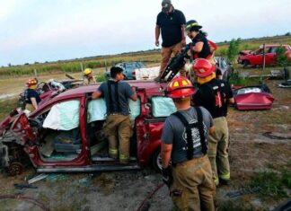 PARTICIPA PROTECCIÓN CIVIL DE DÍAZ ORDAZ EN PRÁCTICA DE RESCATE VEHICULAR EN CAMARGO