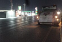 TRABAJA SERVICIOS PÚBLICOS JORNADA NOCTURNA DE LIMPIEZA EN EL LIBRAMIENTO MATAMOROS-MONTERREY